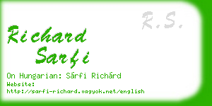 richard sarfi business card